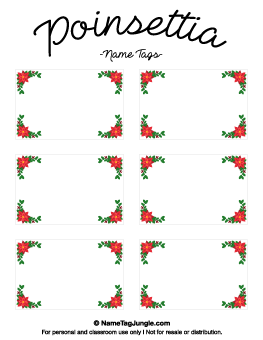 Poinsettia Name Tags