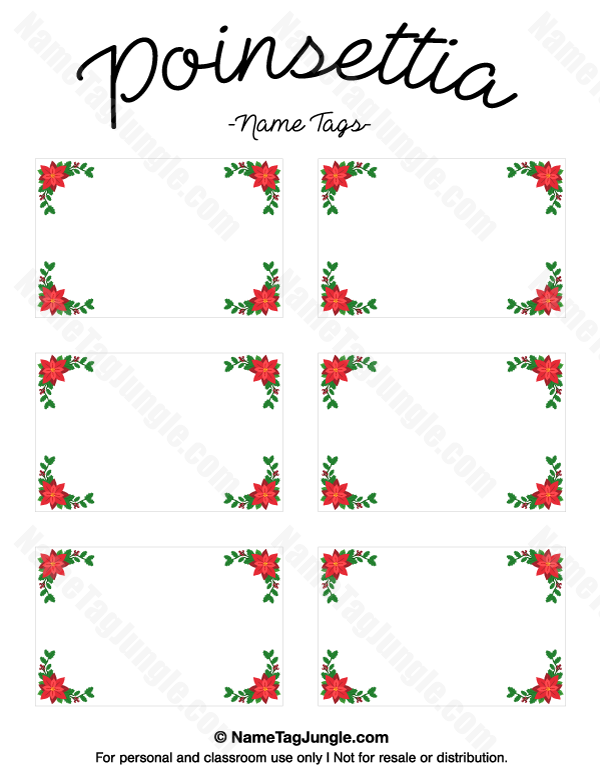Poinsettia Name Tags