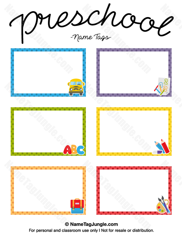 Printable Preschool Name Tags