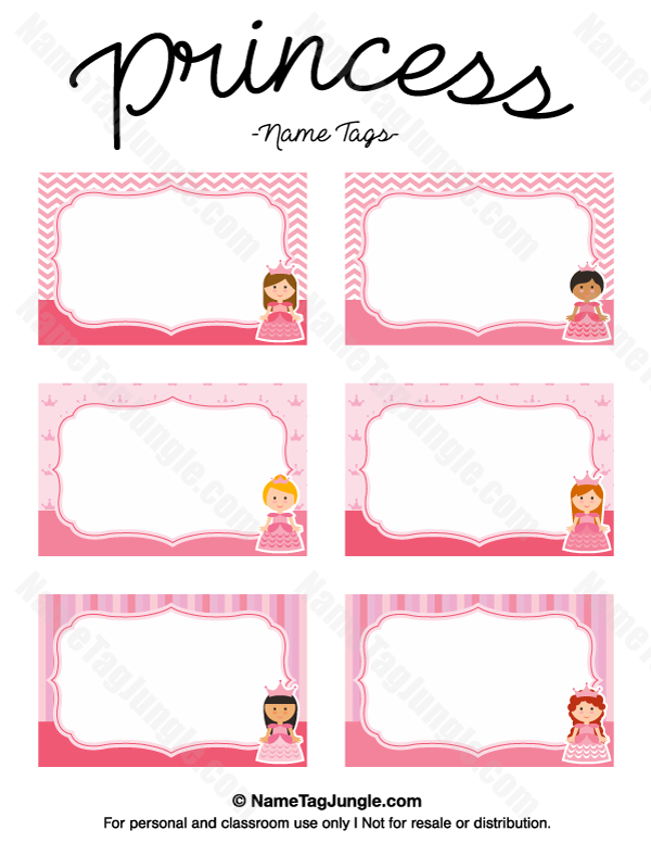 Princess Name Tags