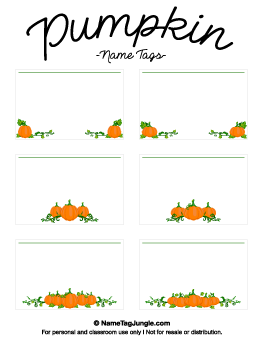 Pumpkin Name Tags