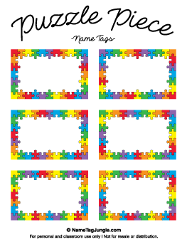 Puzzle Piece Name Tags