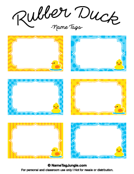 Rubber Duck Name Tags