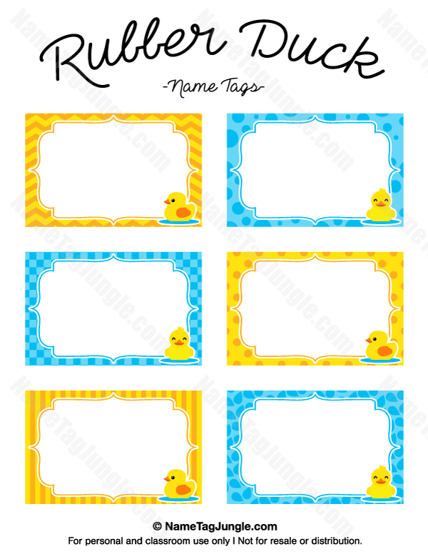 Cruising Duck Tag Template