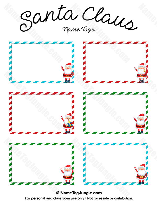 Santa Claus Name Tags