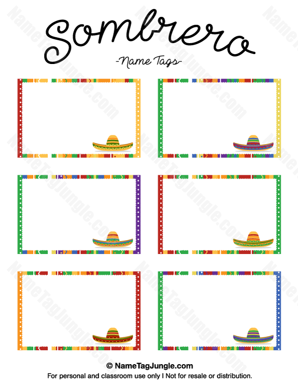 Sombrero Name Tags
