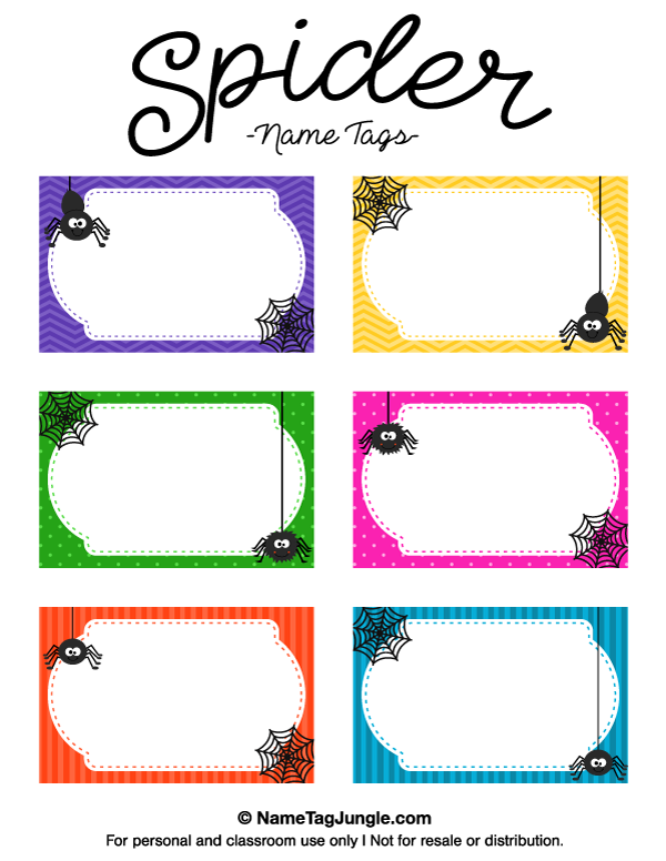 Spider Name Tags