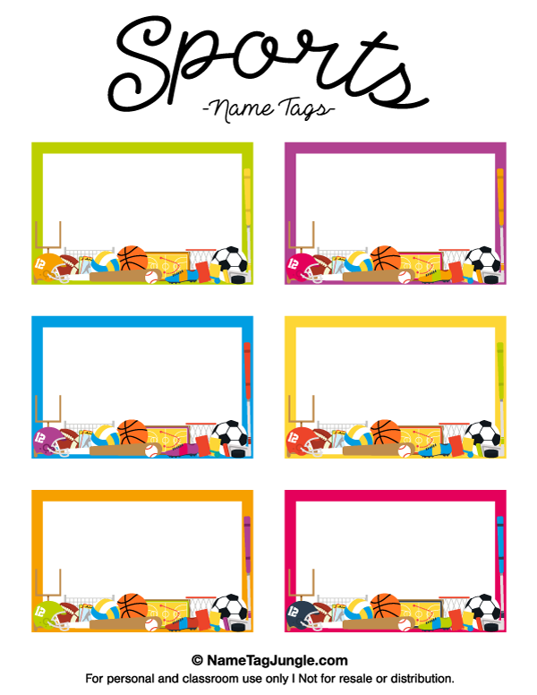 Printable Sports Name Tags