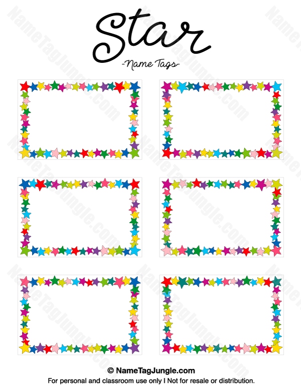 Printable Star Name Tags