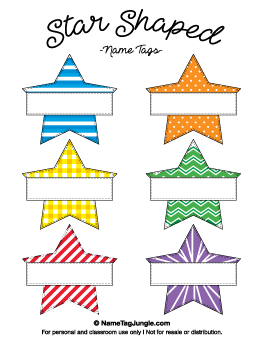 Star Shaped Name Tags