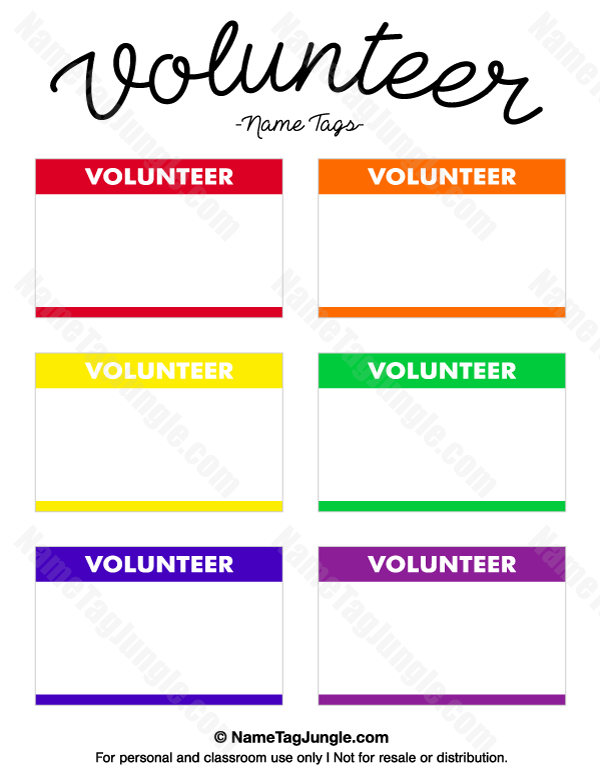 Volunteer Name Tags