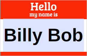 Typing a name into the name tags