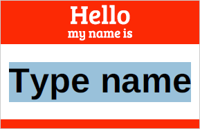 Highlighted text in editable name tags